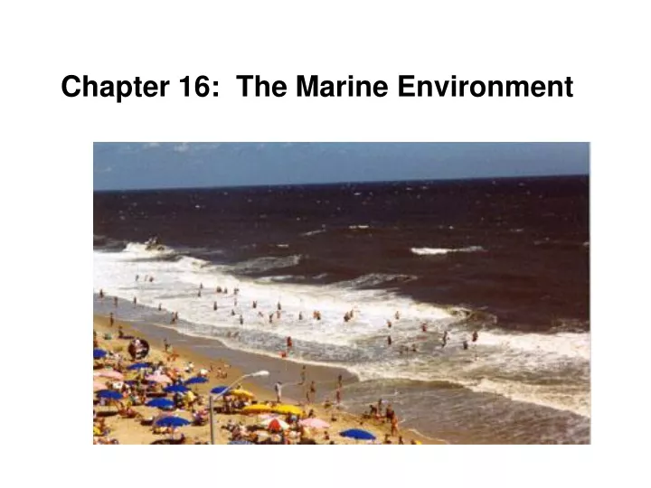 chapter 16 the marine environment
