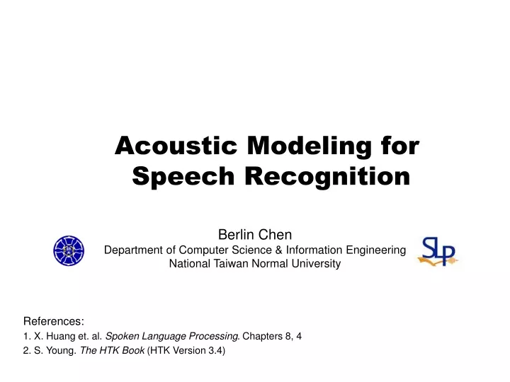 acoustic modeling for speech recognition