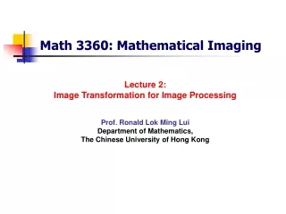 Math 3360: Mathematical Imaging