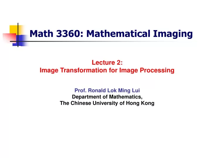 math 3360 mathematical imaging