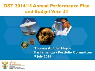 DST 2014/15 Annual Performance Plan and Budget Vote 34