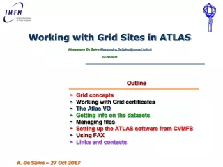 Working with Grid Sites in ATLAS Alessandro De Salvo  Alessandro.DeSalvo@roma1fn.it 27-10-2017