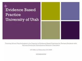 Evidence Based Practice University of Utah