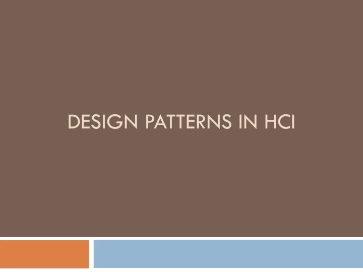 design patterns in hci