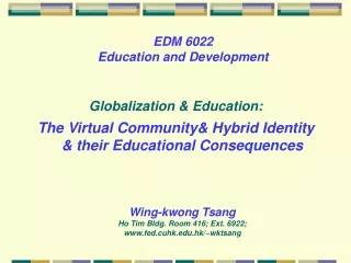 EDM 6022 Education and Development