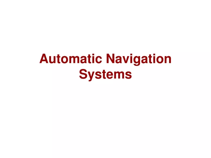 automatic navigation systems