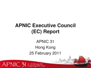 APNIC Executive Council  (EC) Report