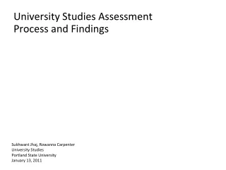 University Studies Assessment  Process and Findings gs