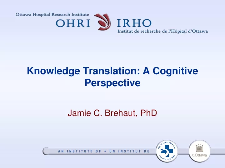 knowledge translation a cognitive perspective