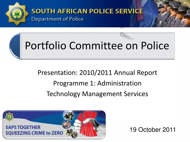 presentation 2010 2011 annual report programme 1 administration technology management services