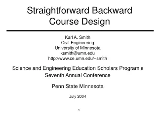 Straightforward Backward Course Design