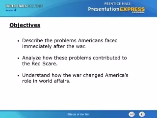 Describe the problems Americans faced immediately after the war.