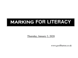 MARKING FOR LITERACY