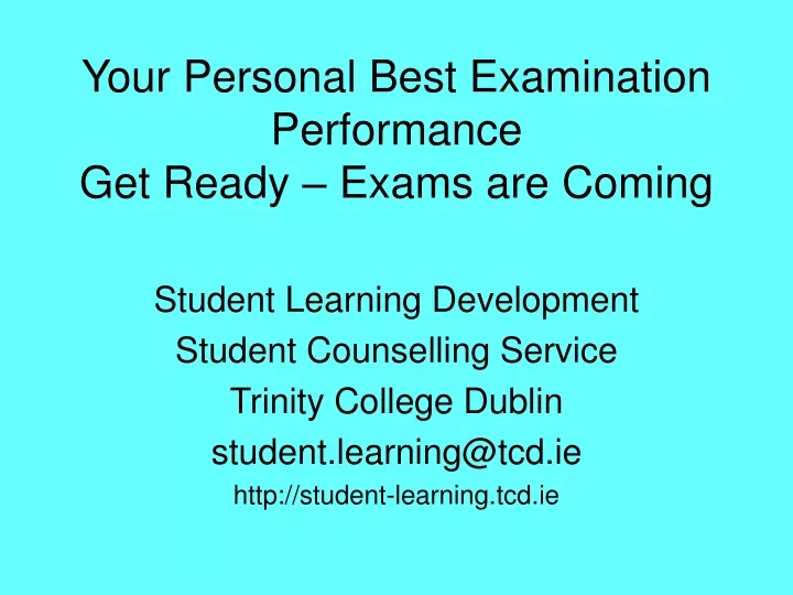 your personal best examination performance get ready exams are coming
