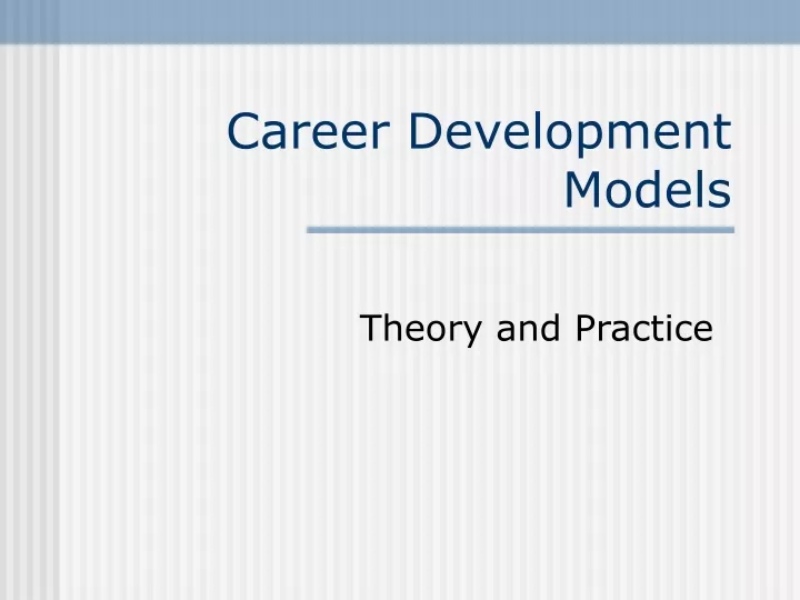 career development models