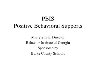 PBIS Positive Behavioral Supports