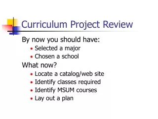 Curriculum Project Review