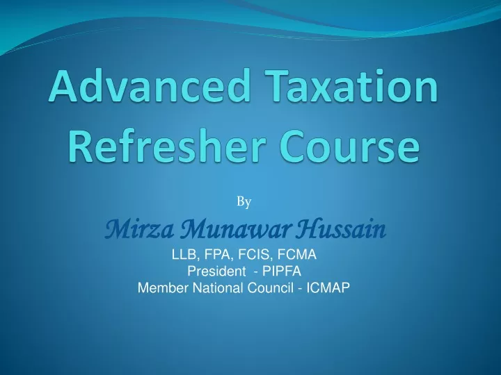 advanced taxation refresher course