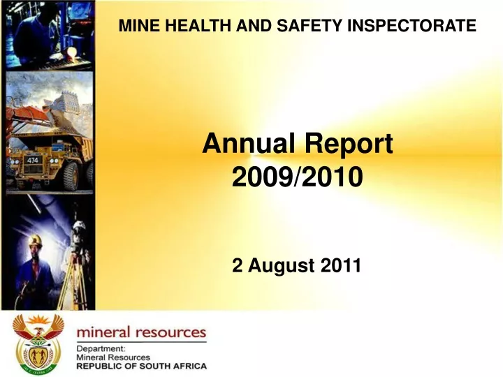 mine health and safety inspectorate annual report