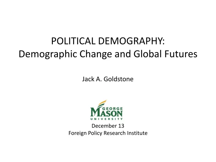 political demography demographic change