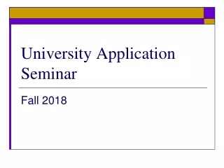 University Application Seminar