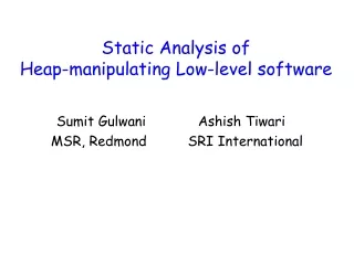 Static Analysis of  Heap-manipulating Low-level software