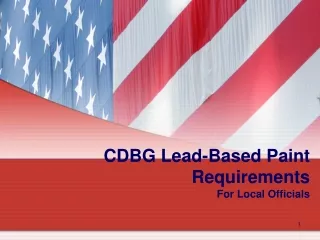 CDBG Lead-Based Paint Requirements For Local Officials