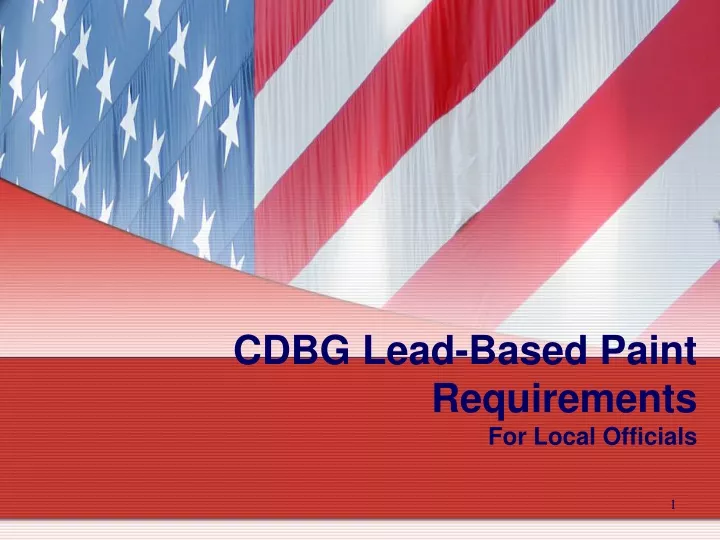 cdbg lead based paint requirements for local officials