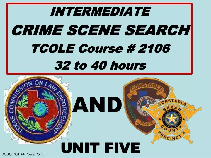 intermediate crime scene search tcole course 2106