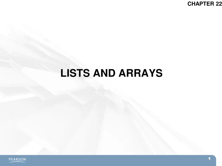 lists and arrays