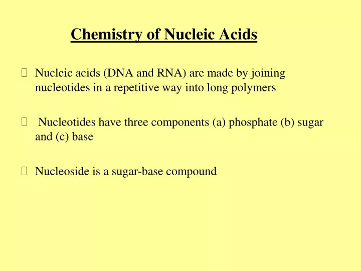 chemistry of nucleic acids