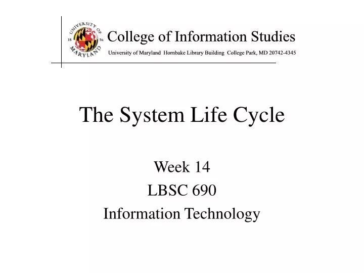 the system life cycle