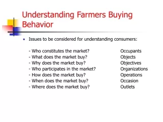 Understanding Farmers Buying Behavior