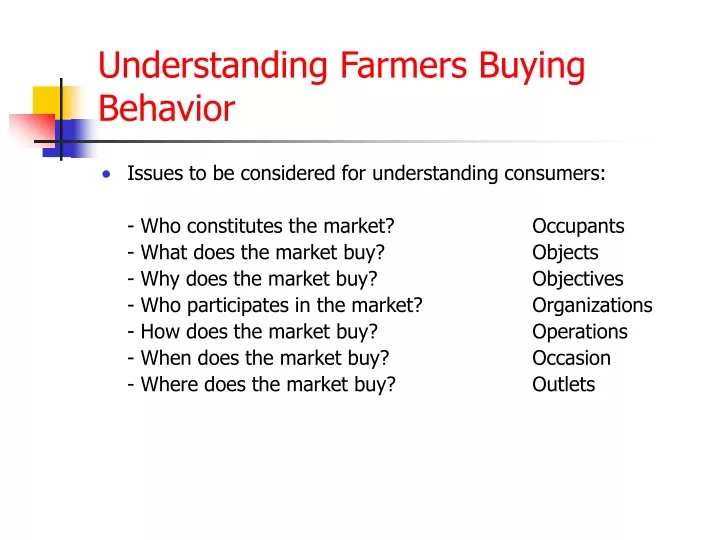 understanding farmers buying behavior