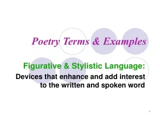 Poetry Terms &amp; Examples