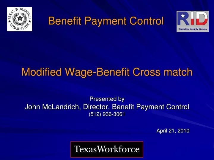 benefit payment control