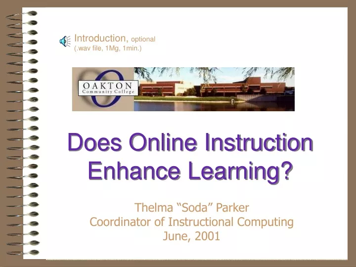 does online instruction enhance learning