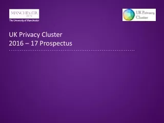 UK Privacy Cluster 2016  –  17 Prospectus
