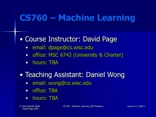 CS760 – Machine Learning
