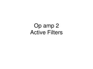 Op amp 2 Active Filters