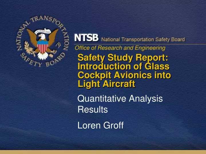 safety study report introduction of glass cockpit avionics into light aircraft