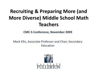 Recruiting &amp; Preparing More (and More Diverse) Middle School Math Teachers