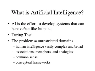 What is Artificial Intelligence?