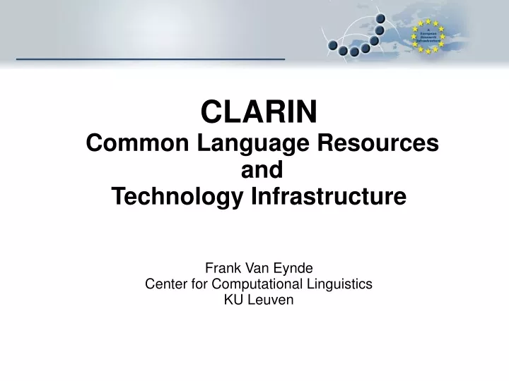 clarin common language resources and technology