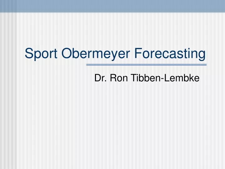 sport obermeyer forecasting
