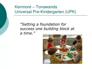 Kenmore – Tonawanda  Universal Pre-Kindergarten (UPK)