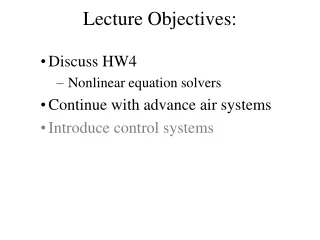 Lecture Objectives: