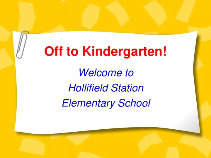 off to kindergarten