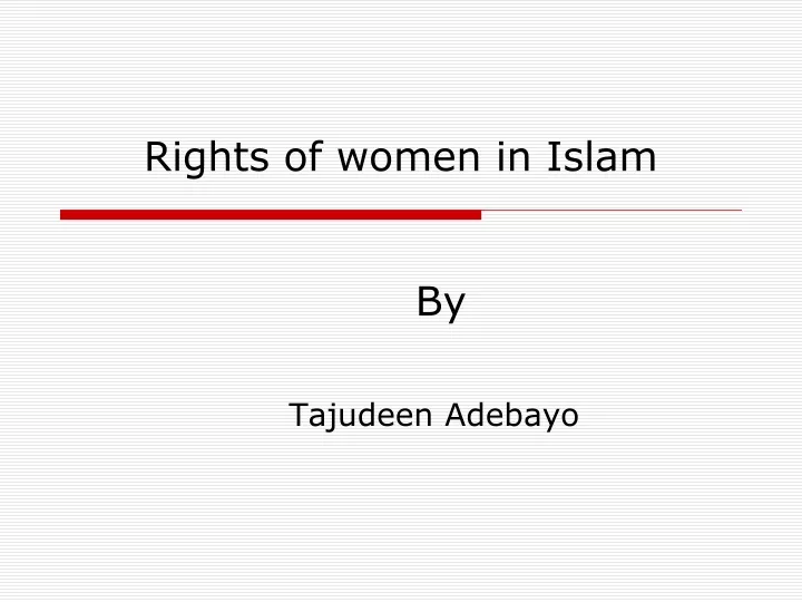 rights of women in islam by