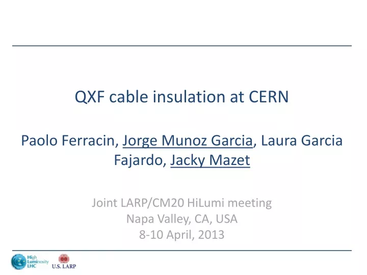 qxf cable insulation at cern